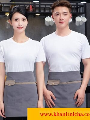 ผ้ากันเปื้อนพนักงานร้านกาแฟ ผ้ากันเปื้อนเชฟ ผ้ากันเปื้อนกุ๊ก พ่อครัว แม่ครัว