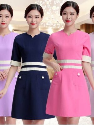 ชุดคลินิกความงาม ชุดพนักงานต้อนรับ ชุดสปา ชุดพนักงานขาย