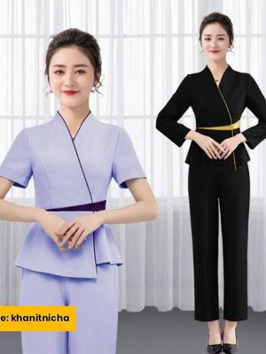 ชุดนวดสปา ชุดคลินิกความงาม ชุดเสริมสวย ต้อนรับ