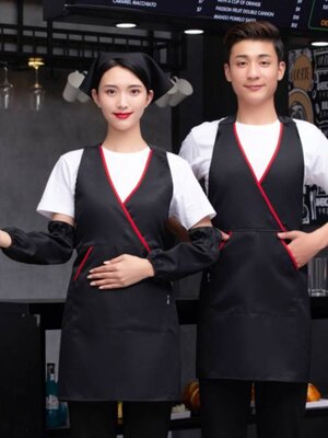 ผ้ากันเปื้อนสไตล์ญี่ปุ่น ผ้ากันเปื้อนพนักงานร้านกาแฟ ผ้ากันเปื้อนเชฟ