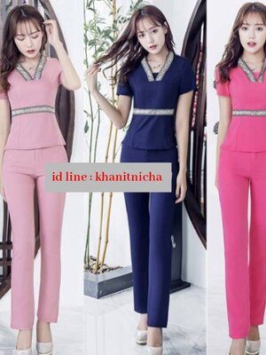 ชุดคลินิกความงาม ชุดพนักงานต้อนรับ ชุดสปา