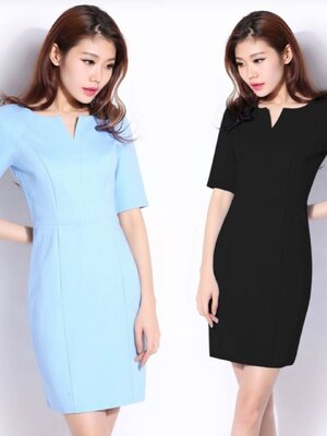 ชุดเดรส ชุดคลินิกความงาม ชุดพนักงานต้อนรับ