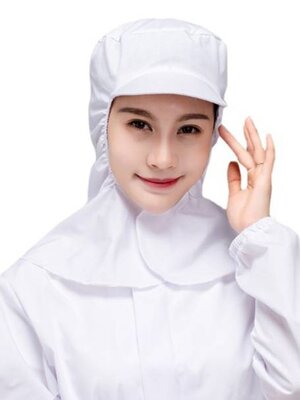 หมวกอนามัยคลุมไหล่ ป้องกันฝุ่น หมวกโรงงานอาหาร