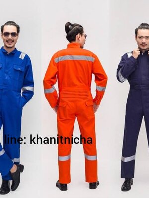 ชุดหมีช่าง ช่างหมีช่างไฟฟ้า ชุดหมีช่างปะปา ชุดหมีช่างโรงงาน สีน้ำเงิน สีส้ม สีกรมท่า