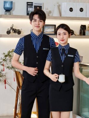 ชุดฟอร์มพนักงานร้านอาหาร ชุดฟอร์มพนักงานเสริฟ ชุดพนักงานร้านกาแฟ