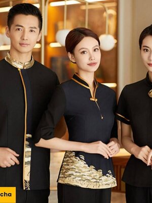 ชุดพนักงานเสริฟ ชุดพนักงานร้านอาหาร ชุดฟร้อนโรงแรม