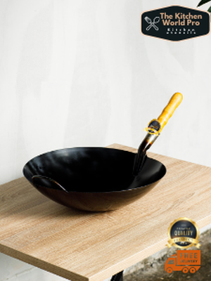 กระทะเหล็กแท้เผาสมบูรณ์ที่สุด เบอร์13 กว้าง12นิ้ว โดยช่างเผามืออาชีพ กะทะจีน กะทะเหล็ก มีหลายขนาดให้เลือก wok จัดส่งฟรี