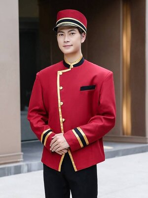 ชุดพนักงานต้อนรับหน้าประตูโรงแรม ชุดพนักงานต้อนรับชาย ชุดพนักงานต้อนรับประตู