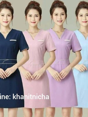 ชุดคลินิกความงาม ชุดนวดสปา ชุดพนักงานต้อนรับ