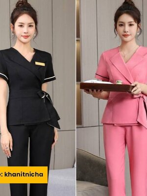 ชุดสปา คลินิกความงาม ชุดพนักงานต้อนรับ