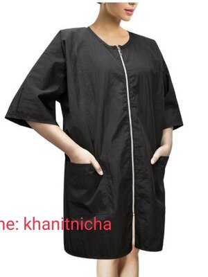 ชุดทำงานช่างตัดผมร้านทำผม ผ้ากันเปื้อน กันน้ำ ระบายอากาศ ป้องกันผม มีซิป