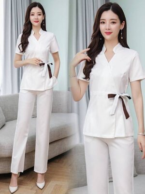 ชุดพนักงานนวดสปา ชุดคลินิกความงาม ชุดพนักงานเสริมสวย