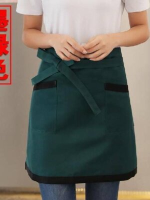 ผ้ากันเปื้อนสีเขียว ผ้ากันเปื้อนพนักงานร้านกาแฟ ผ้ากันเปื้อนเชฟ