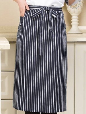 ผ้ากันเปื้อนสีเขียวลายทาง ผ้ากันเปื้อนเชฟ ผ้ากันเปื้อนกุ๊ก พ่อครัว แม่ครัว