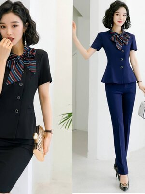 ชุดพนักงานต้อนรับ ชุดออฟฟิศ ชุดพนักงานคลินิกความงาม