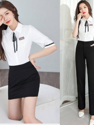 ชุดคลินิกความงาม ชุดพนักงานต้อนรับ ชุดฟอร์มพนักงาน