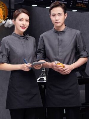 ชุดพนักงานร้านอาหาร ชุดพนักงานเสริฟ ชุดพนักงานร้านกาแฟ ชุดพนักงานต้อนรับ