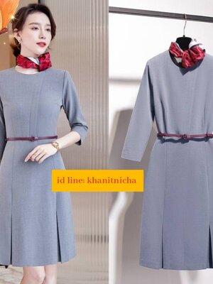 ชุดเดรส ชุดกระโปรง ชุดพนักงานต้อนรับ ชุดพนักงานออฟฟิศ ชุดพนักงานขายเครื่องสำอางค์