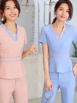 ชุดคลินิกความงาม ชุดพนักงานต้อนรับ ชุดสปา