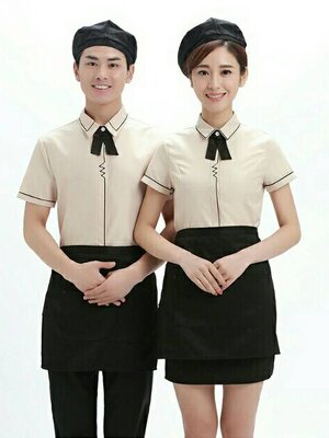 ชุดพนักงานร้านกาแฟ ชุดพนักงานร้านอาหาร ชุดพนักงานเสริฟ