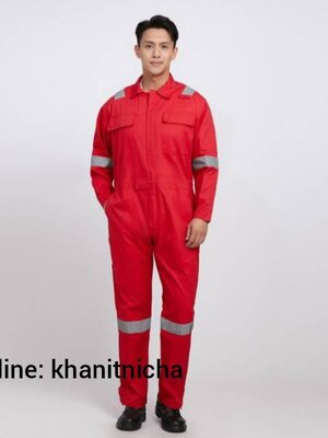 ชุดหมีช่าง ชุดหมีช่างวิศวกร ชุดหมีช่างโรงงาน มีแถบสะท้อนแสง สีแดง สีขาว สีเทา สีส้ม สีกรมท่า สีน้ำเงิน