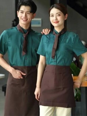ชุดพนักงานเสริฟ ชุดพนักงานร้านอาหาร ร้านกาแฟ