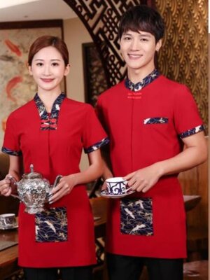 ชุดพนักงานร้านอาหารจีน โรงน้ำชากาแฟ รีสอร์ท