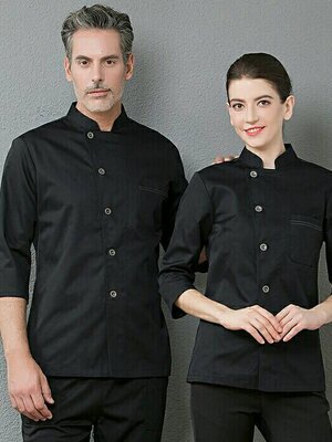 เสื้อเชฟสีดำ เสื้อกุ๊ก ชุดเชฟ