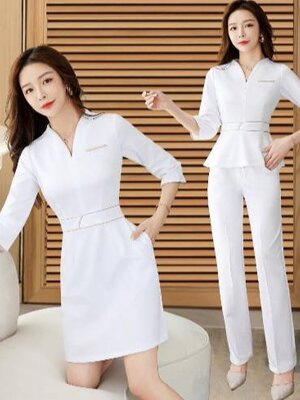 ชุดคลินิกความงาม ชุดนวดสปา ชุดพนักงานต้อนรับ