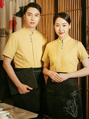 ชุดพนักงานร้านอาหารจีน ชุดพนักงานต้อนรับ บริกร