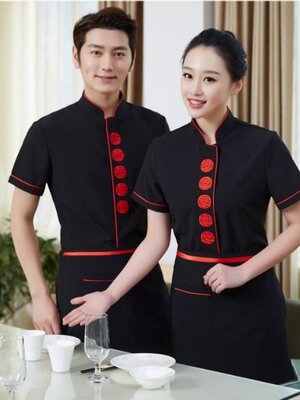 ชุดพนักงานเสริฟ ชุดพนักงานร้านอาหาร ร้านกาแฟ