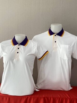เสิ้อยืดปกโปโล เสื้อโปโลแขนสั้นสีขาว เสื้อฟอร์มพนักงาน พร้อมส่ง