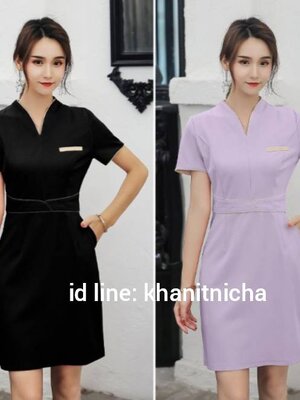 ชุดคลินิกความงาม ชุดพนักงานต้อนรับ ชุดนวดสปา ชุดยูนิฟอร์ม