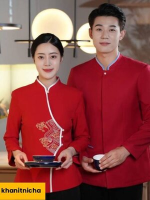 ชุดพนักงานร้านอาหารจีน ชุดพนักงานร้านอาหาร ชุดพนักงานบริการ