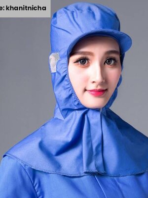 หมวกอนามัย คลุมไหล่ป้องกันฝุ่น หมวกโรงงาน