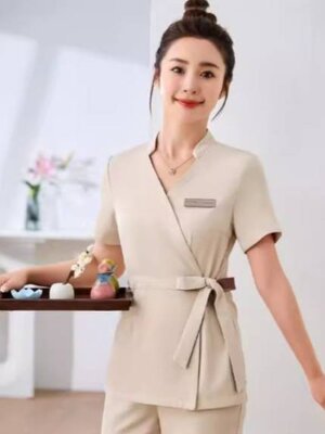 ชุดนวดสปา ซาวน่า เสริมสวย สีครีม สีขาว สีดำ สีเทา