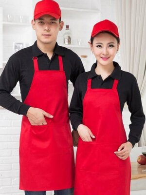 ผ้ากันเปื้อนสีแดง สีน้ำตาล สีเขียว สีขาว สีดำ สีส้ม ผ้ากันเปื้อนเต็มตัว