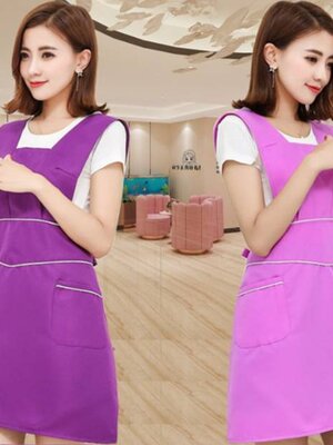 ผ้ากันเปื้อนพนักงานซุปเปอร์มาเก็ต ร้านเสริมสวย ช่างทำเล็บ