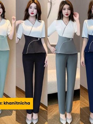 ชุดคลินิกความงาม ชุดนวดสปา ชุดพนักงานร้านเสริมสวย ซาวน่า