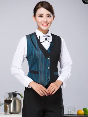 เสื้อกั๊กพนักงานไนท์คลับ ผับ บาร์ ชุดพนักงานโรงหนัง ชุดพนักงานร้านอาหาร