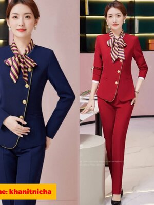 ชุดสูทกางเกง ชุดพนักงานต้อนรับ ชุดพนักงานขาย ชุดพนักงานห้างสรรพสินค้า