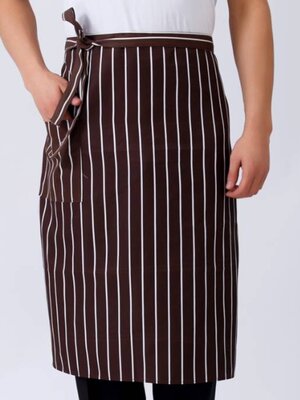 ผ้ากันเปื้อนลายทาง ผ้ากันเปื้อนเชฟ ผ้ากันเปื้อนกุ๊ก พ่อครัว แม่ครัว