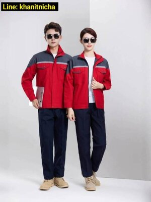 ชุดยินิฟอร์มช่าง ชุดช่างสะท้อนแสงแขนยาว ชุดช่างแบบหนา ทนต่อการสึกหรอและป้องกันสิ่งสกปรก