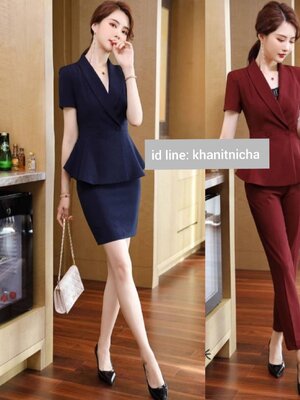 ชุดพนักงานต้อนรับ ชุดออฟฟิศ ชุดพนักงานต้อนรับโรงแรม ชุดพนักงานคลินิกความงาม