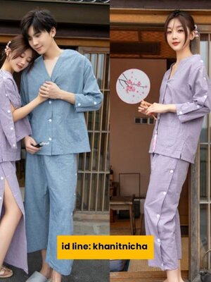 ชุดนวดลูกค้า ชุดนวดสปา แขนยาว สีม่วง สีฟ้า