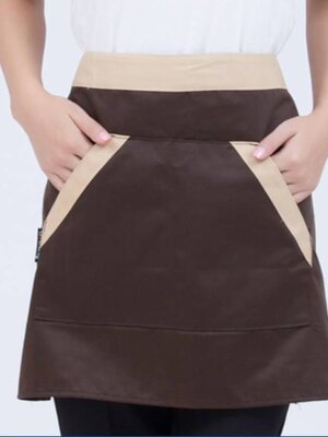 ผ้ากันเปื้อนสีน้ำตาล ผ้ากันเปื้อนพนักงานร้านกาแฟ ผ้ากันเปื้อนเชฟ ผ้ากันเปื้อนกุ๊ก