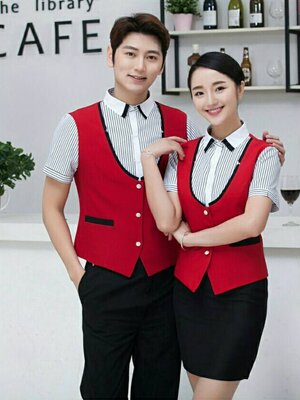 ชุดพนักงานร้านกาแฟ ชุดพนักงานเคาเตอร์บาร์โรงแรม ต้อนรับ