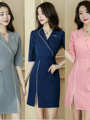 ชุดคลินิกความงาม ชุดพนักงานต้อนรับ ชุดสปา