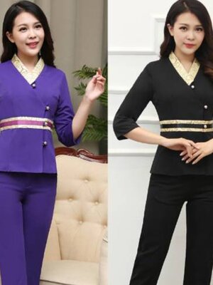ชุดคลินิกความงาม ชุดพนักงานต้อนรับ ชุดสปา