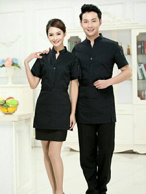 ชุดพนักงานเสริฟ ชุดพนักงานต้อนรับ ชุดพนักงานร้านกาแฟ